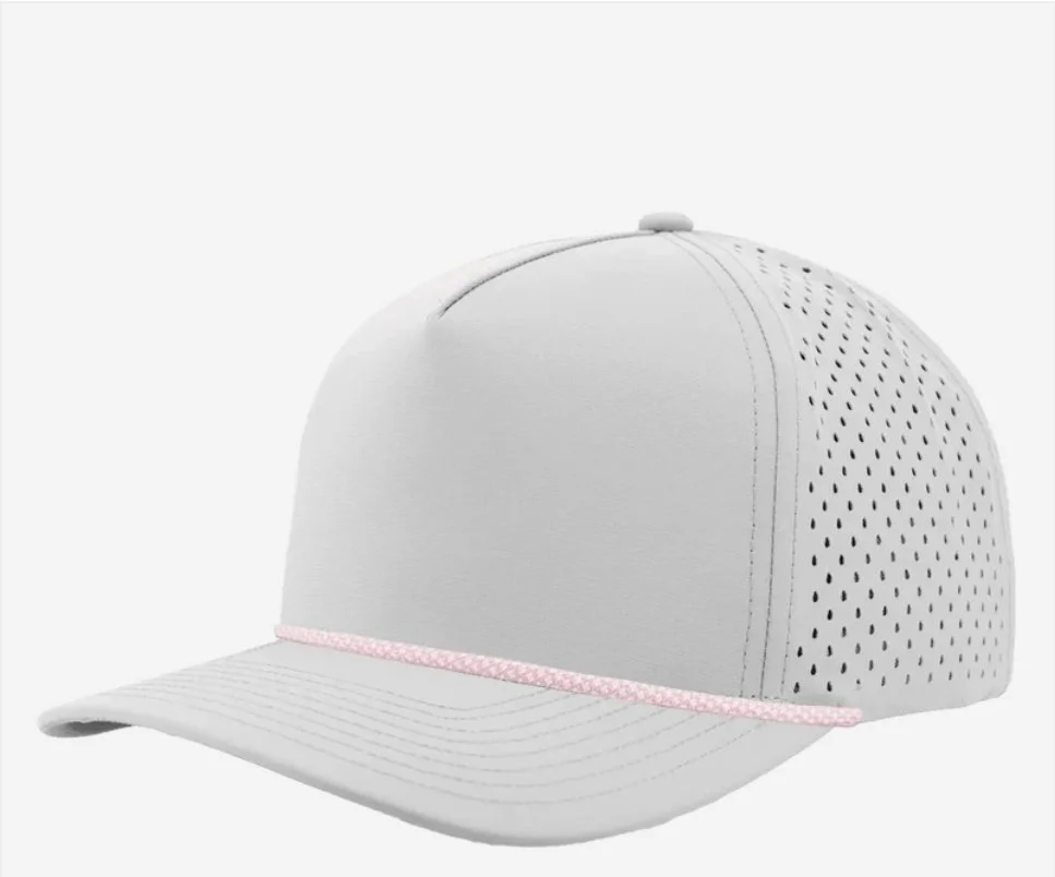 Off White- Pink Chainlink Rope- Zapped Headwear BLACKHAWK R+ 5-Panel Rope Snapback Hat