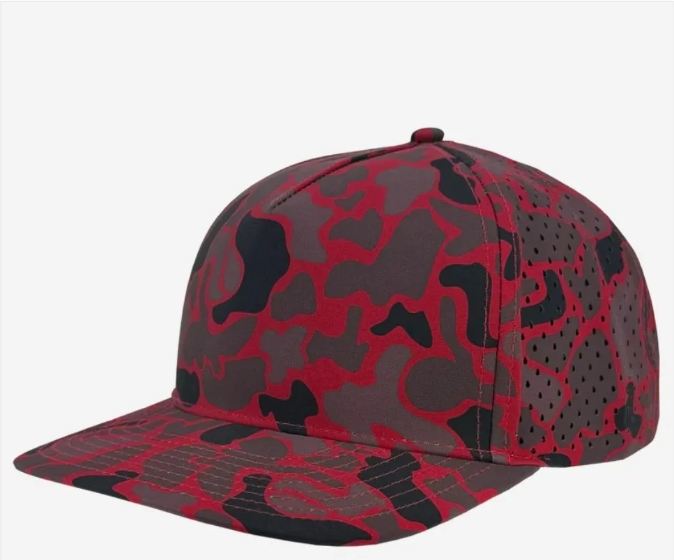University Red Old School Camo- Zapped Headwear BLACKHAWK 5-Panel Snapback Hat