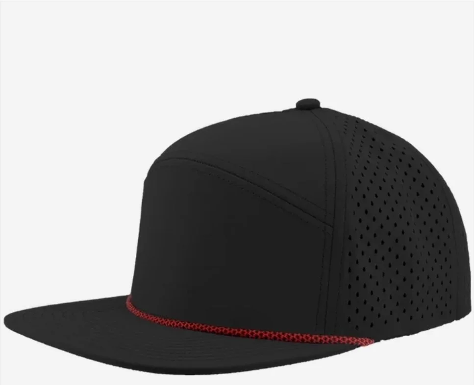 Black- Red Chainlink Rope- Zapped Headwear OSPREY R+ 7-Panel Rope Snapback Hat