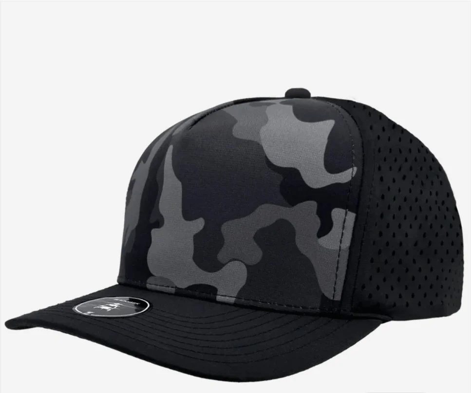 Black Camo- Zapped Headwear BLACKHAWK 5-Panel Snapback Hat