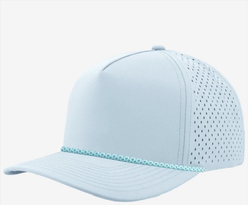 Columbia Blue- blue/white Chainlink rope- Zapped Headwear BLACKHAWK R+ 5-Panel Rope Snapback Hat
