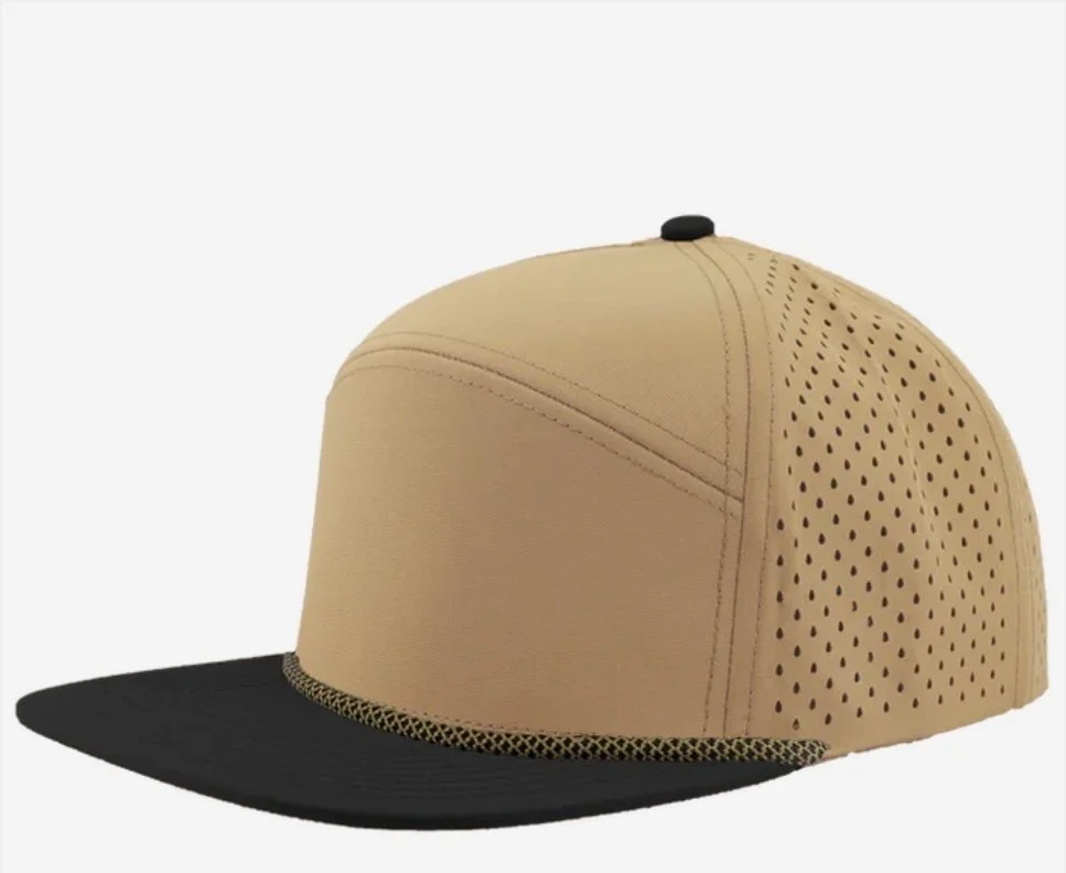 Khaki- Black bill- Khaki chainlink rope- Zapped Headwear OSPREY R+ 7-Panel Rope Snapback Hat
