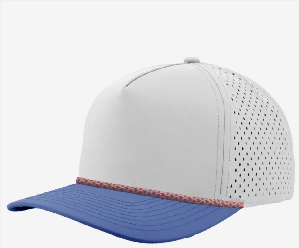 OffWhite- blue  Bill- blue/orange Chainlink Rope- Zapped Headwear BLACKHAWK R+ 5-Panel Rope Snapback Hat