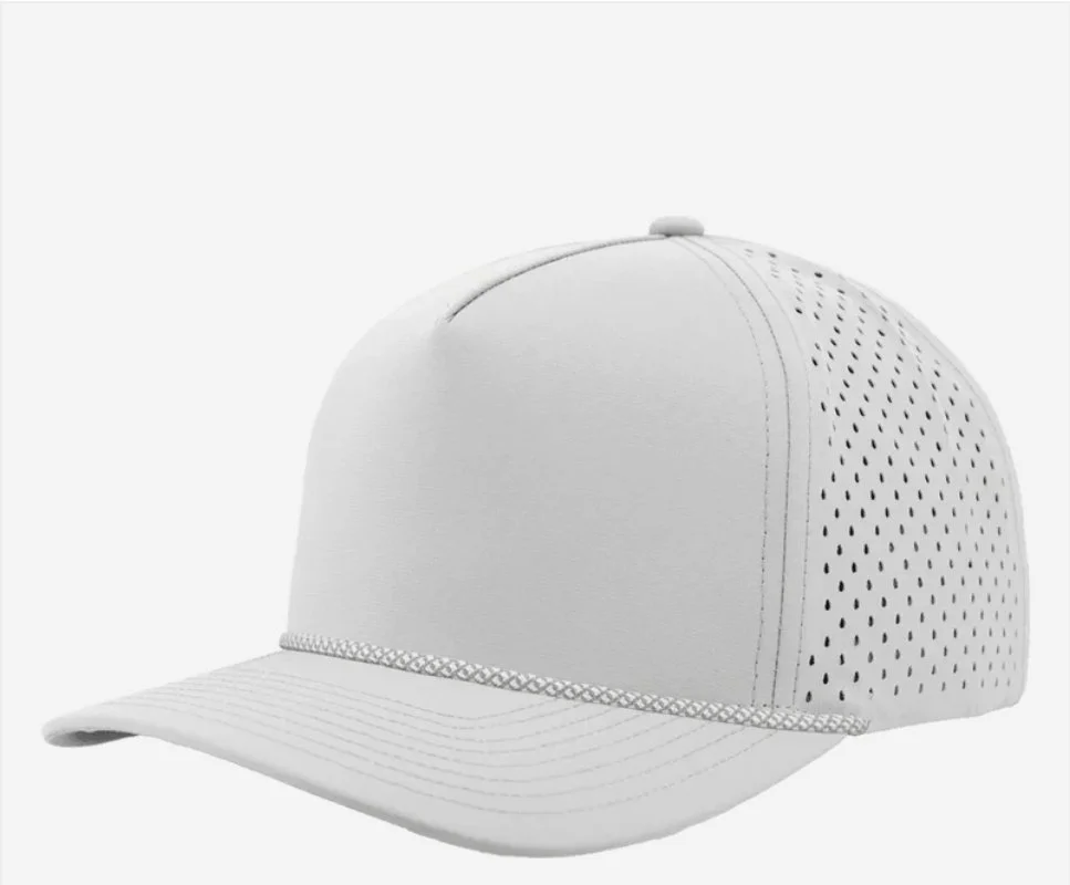 Off White- Grey Chainlink Rope- Zapped Headwear BLACKHAWK R+ 5-Panel Rope Snapback Hat