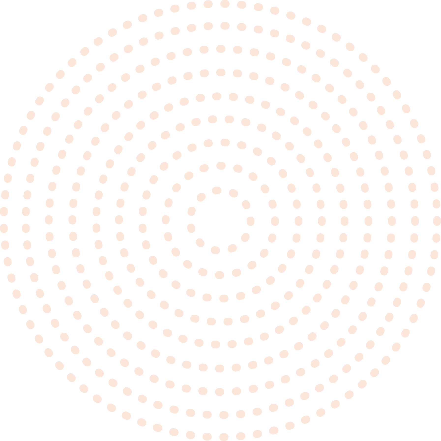 Pattern of evenly spaced white dots arranged in concentric arcs on a black background.