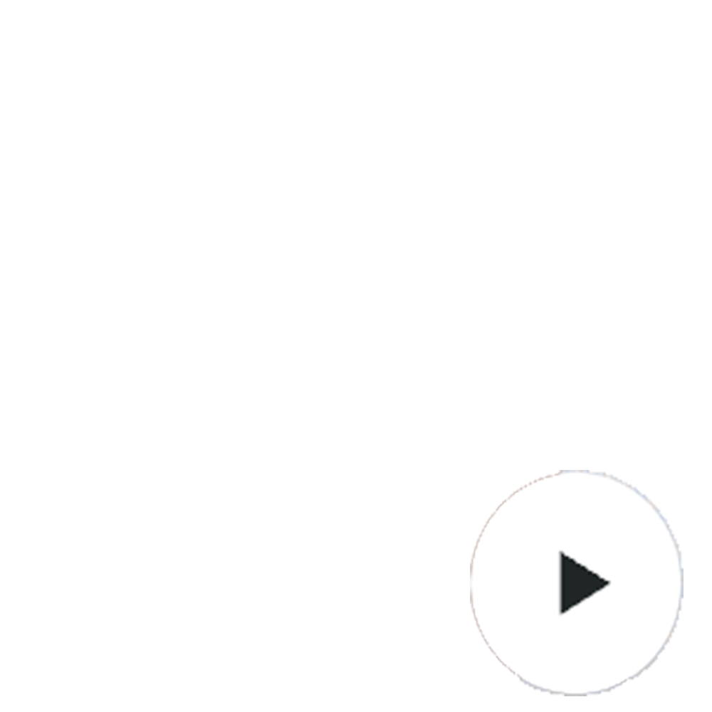 A white screen with a large circular play button in the bottom right corner.
