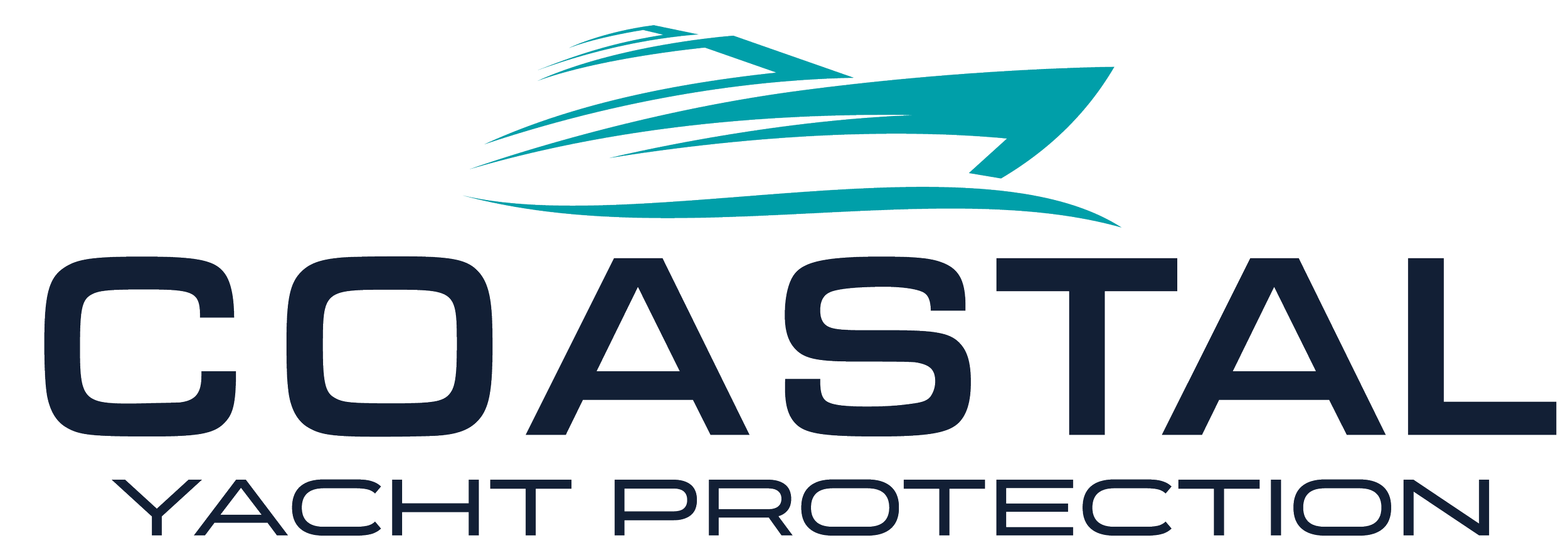 The image features a logo with the text 'COASTAL YACHT PROTECTION' and an abstract design of a yacht at the top in shades of blue.
