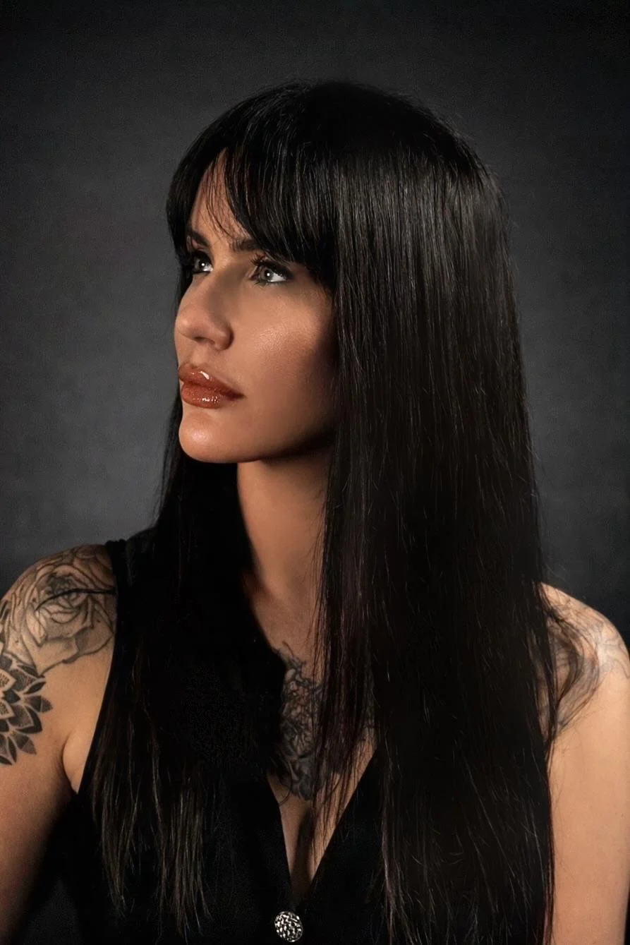 Becky Shotton, permanent makeup artist, wearing black, professional portrait