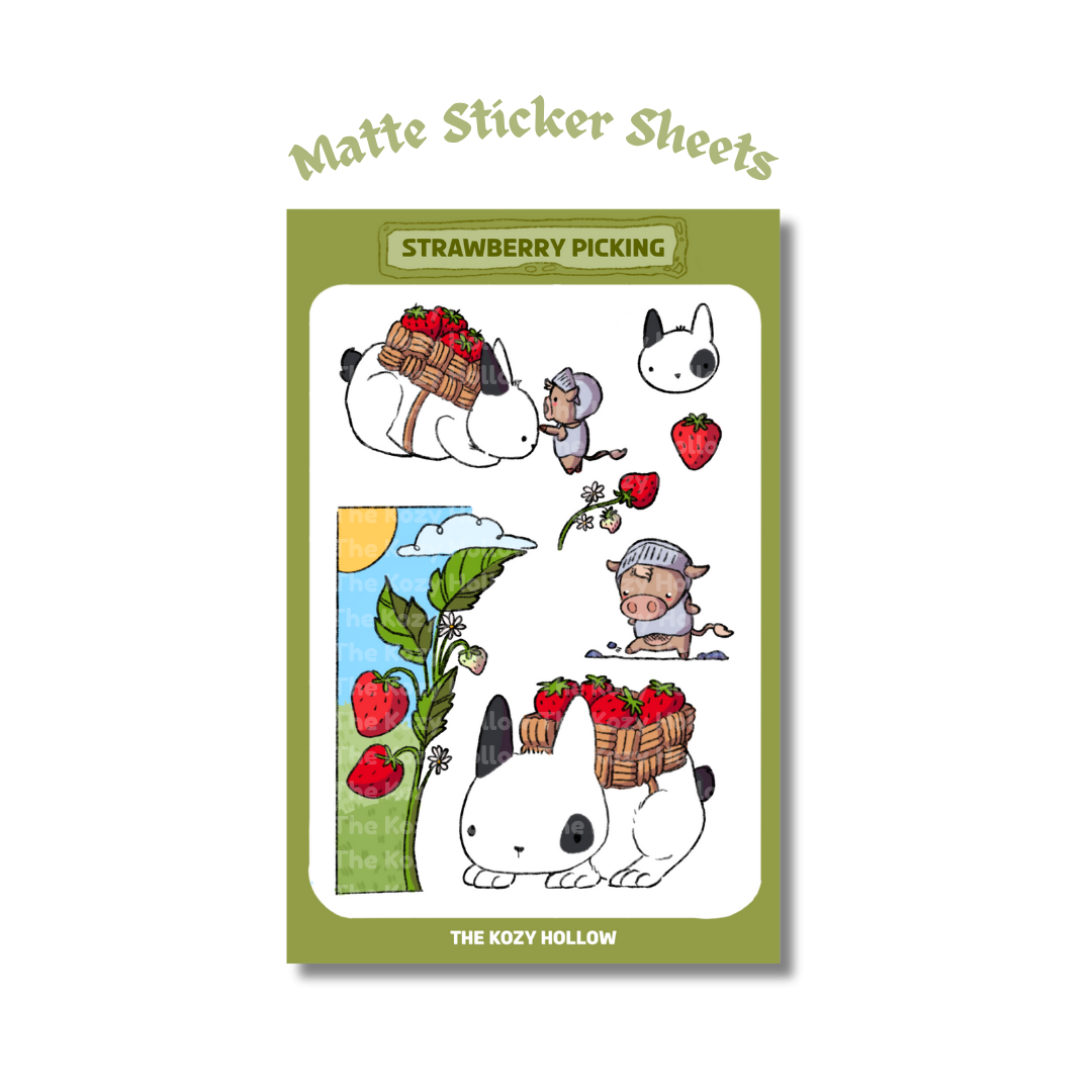 Strawberry Picking Sticker Sheet