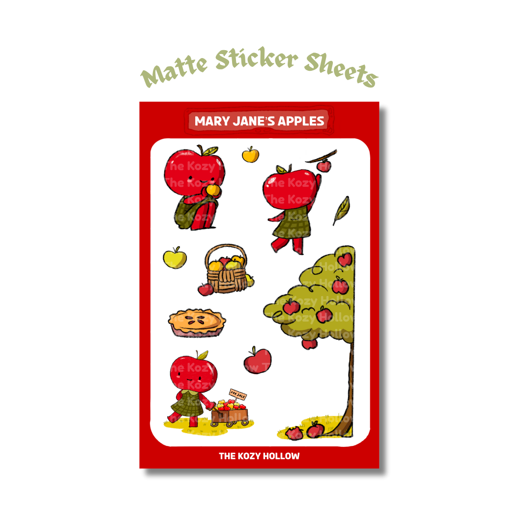 Mary Janes Apples Sticker Sheet