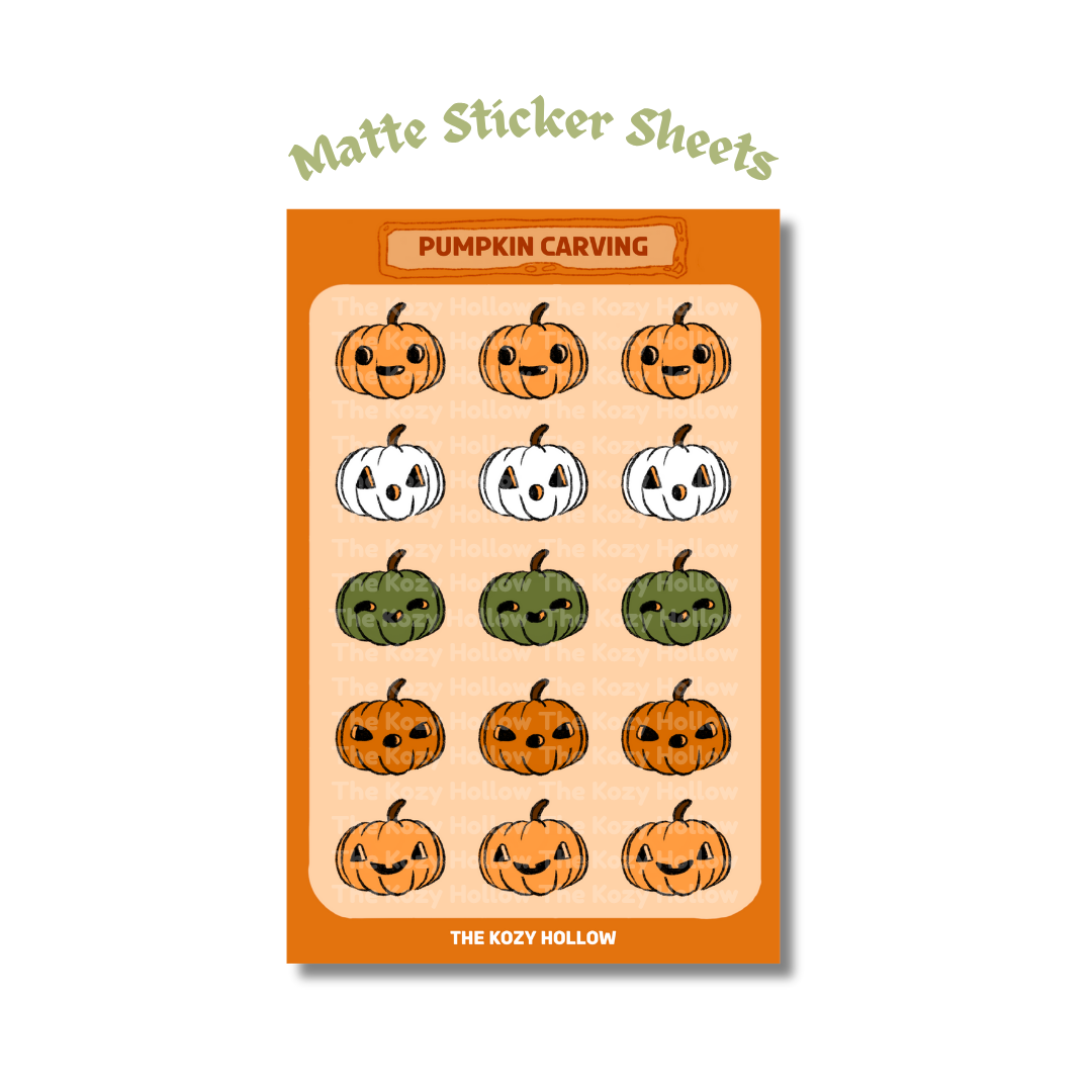 Pumpkin Carving Sticker Sheet