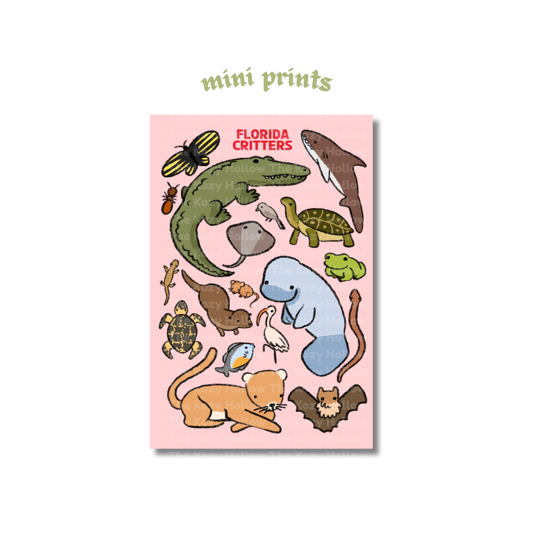 Florida Critters Mini Print