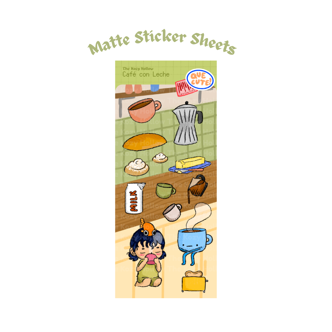 Cafe Con Leche Sticker Sheet