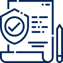 Icon of a document with a tick in the centre