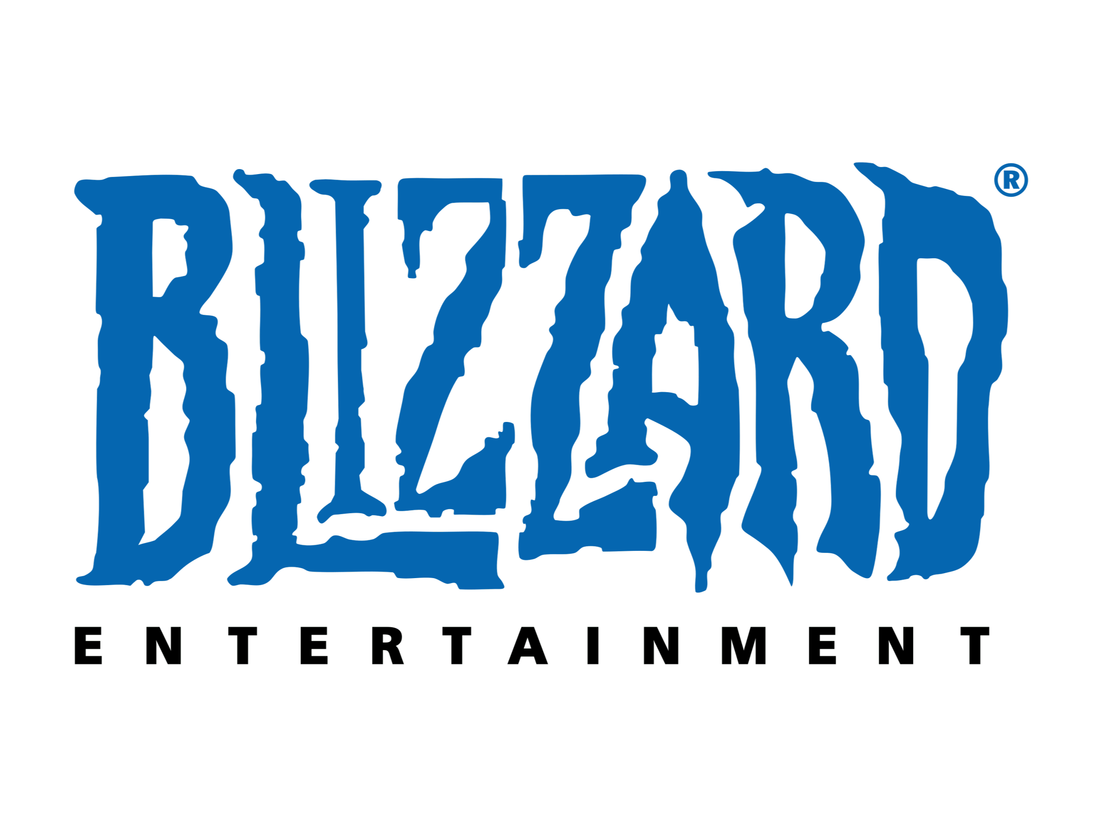 The logo of Riot Games Entertainment with a stylized, melted blue text design.