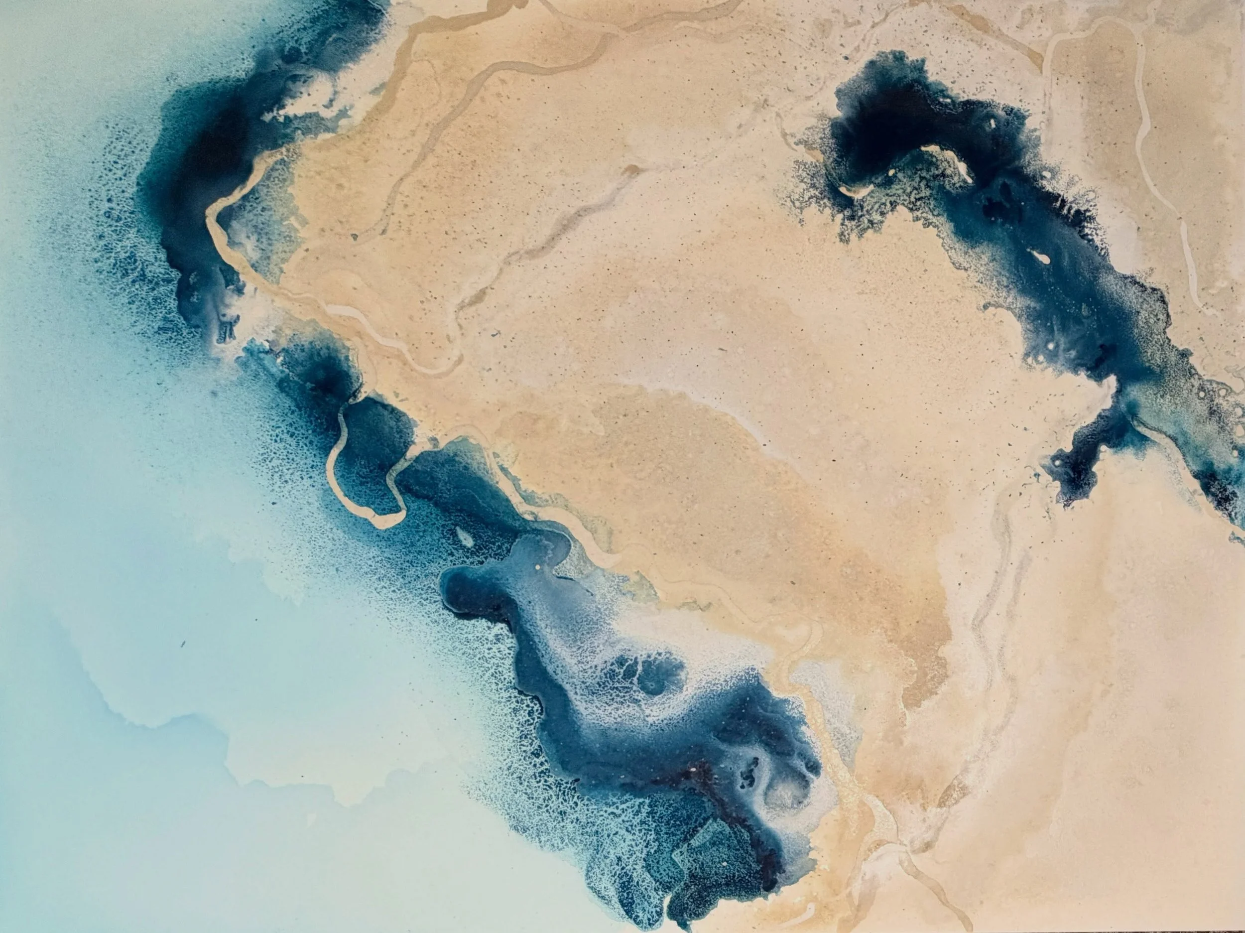 love the  feeling of flying above the earth when i paint&hellip;my series &ldquo;from a distance&rdquo; continues to inspire me with endless possibilities&hellip;hope you enjoy this piece that gave me summer vibes&hellip;
18&rdquo;x24&rdquo;
watercol