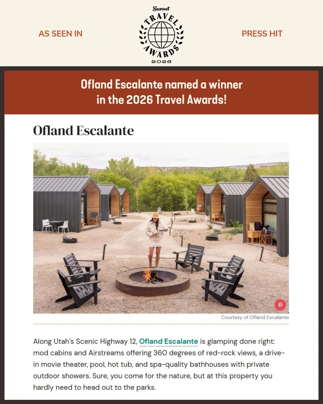 We're HONORED! We've been named a winner in the 2026 Sunset Travel Awards! 

Visit the link in our bio to view the full article!