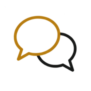 Speech bubbles representing conversation and understanding hiring needs.