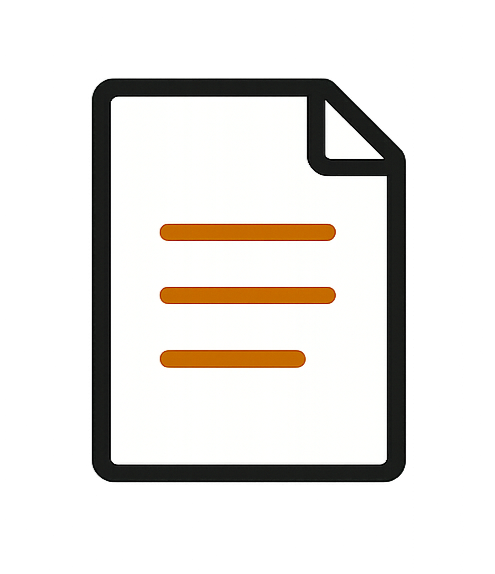 Resume icon representing a candidate's experience and qualifications.