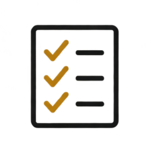 Checklist representing thoughtful candidate evaluation.