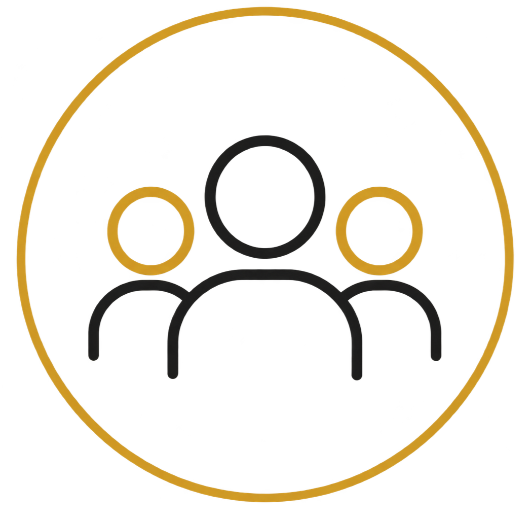 People icon representing candidates, teams and the people involved in hiring.