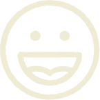 Smiley face with a big open mouth and two eyes