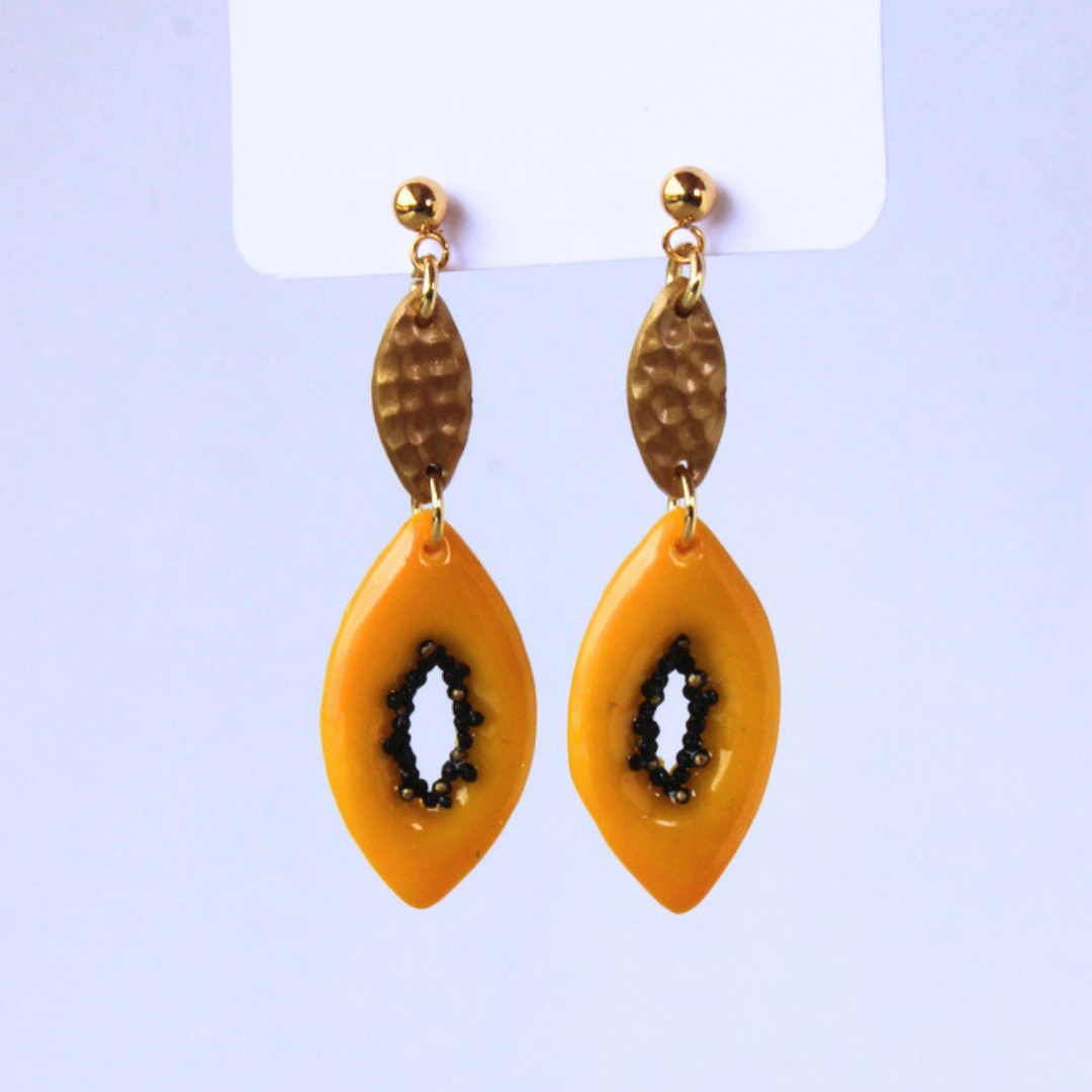 Boucles d’oreilles Pendentifs inspiration Papaye