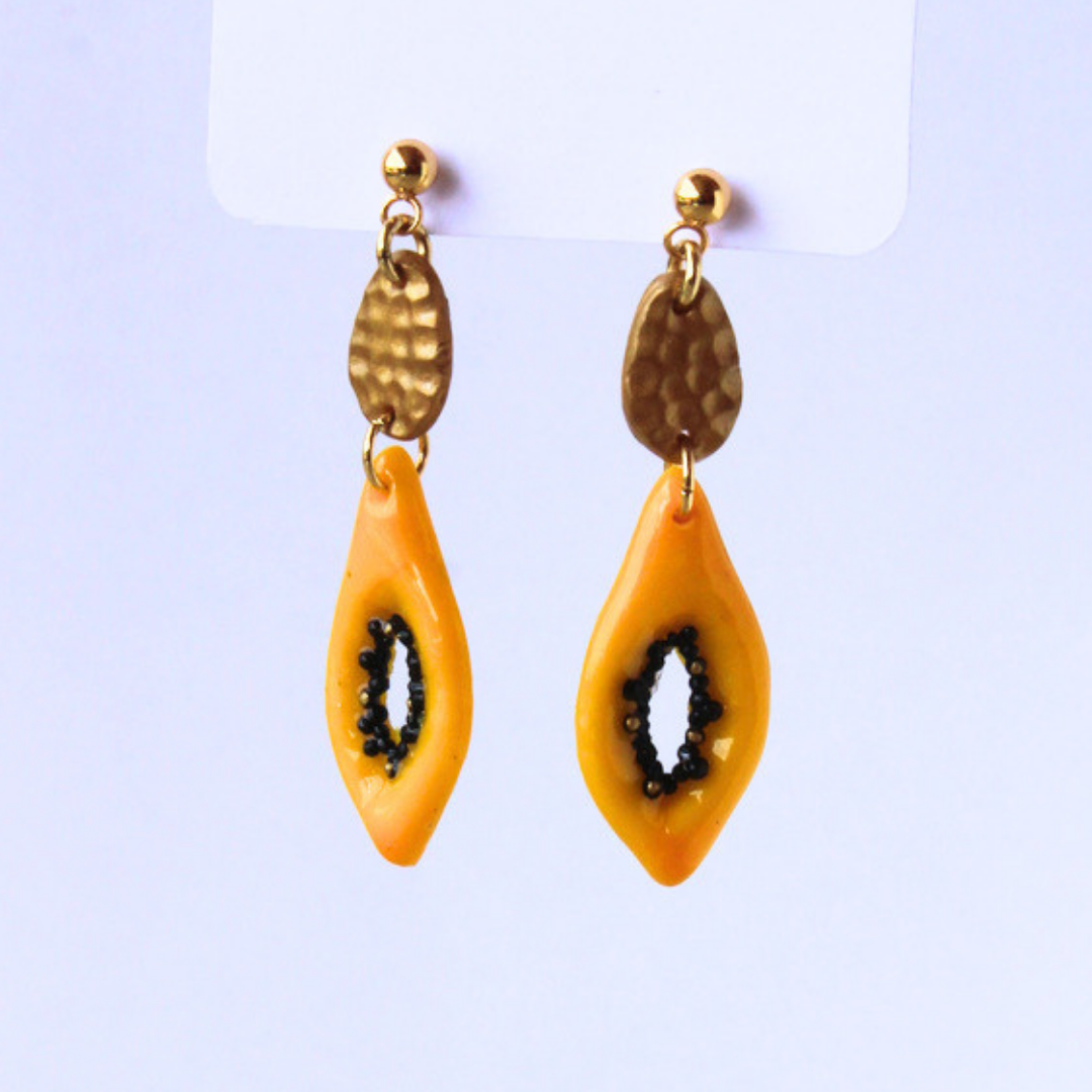 Boucles d’oreilles Pendentifs inspiration Papaye