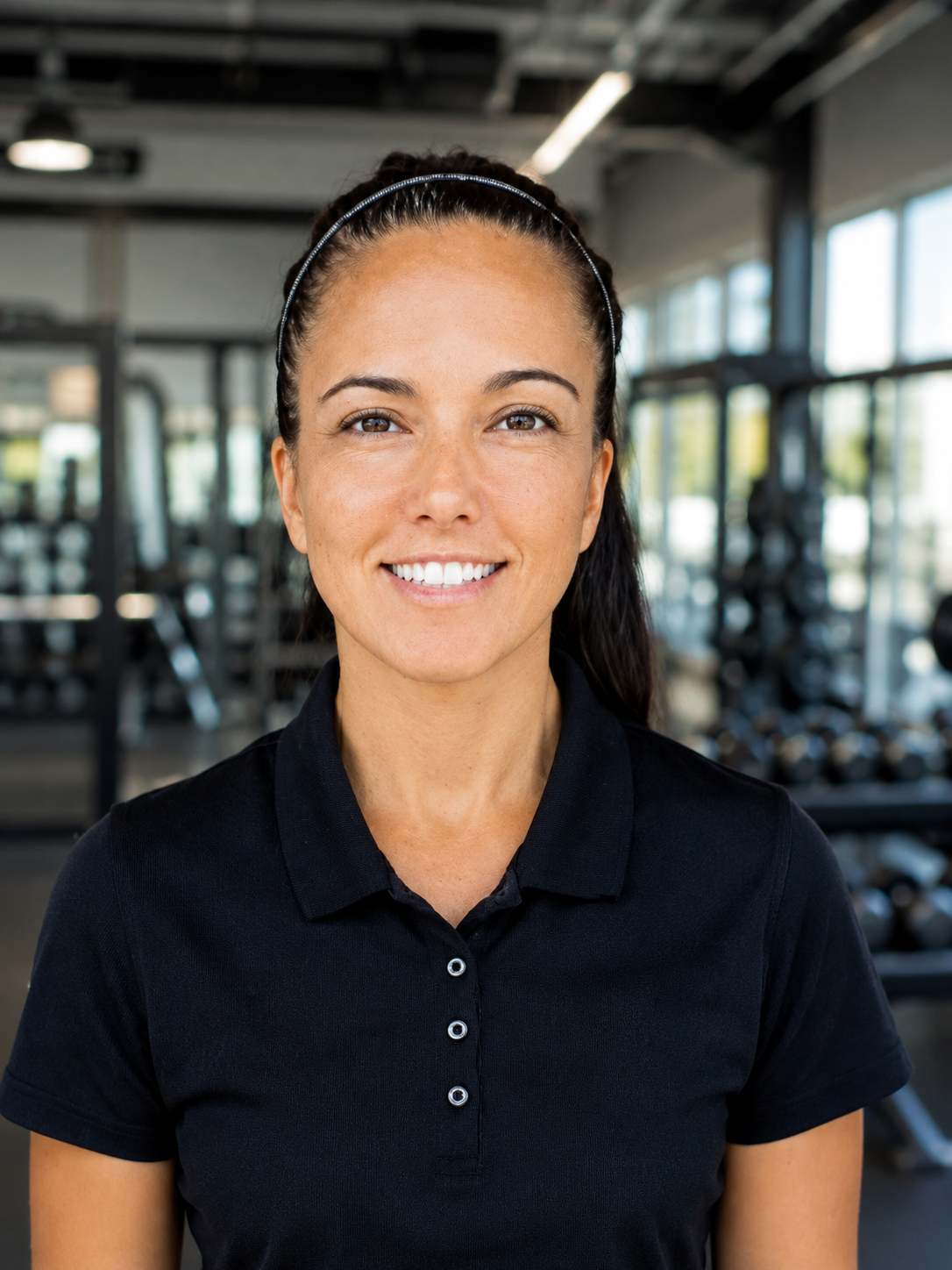 Nicole Bello, personal trainer, standing in a gym