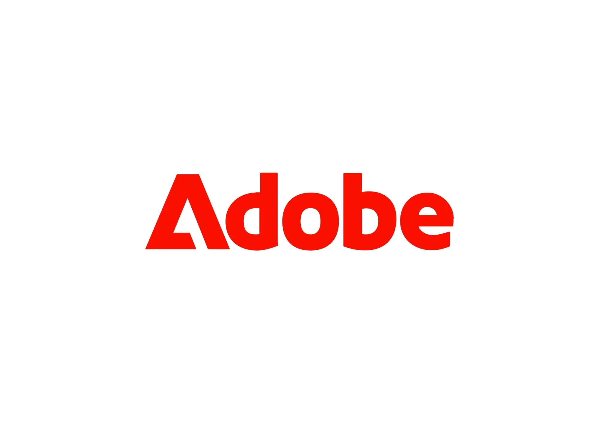 The Adobe logo in red on a white background.