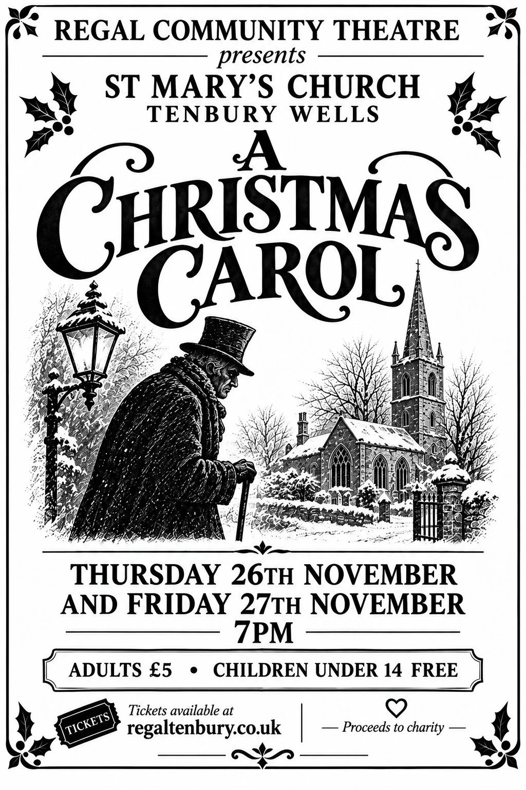 Regal Community Theatre Presents A Christmas Carol at st mARY’S cHURCH