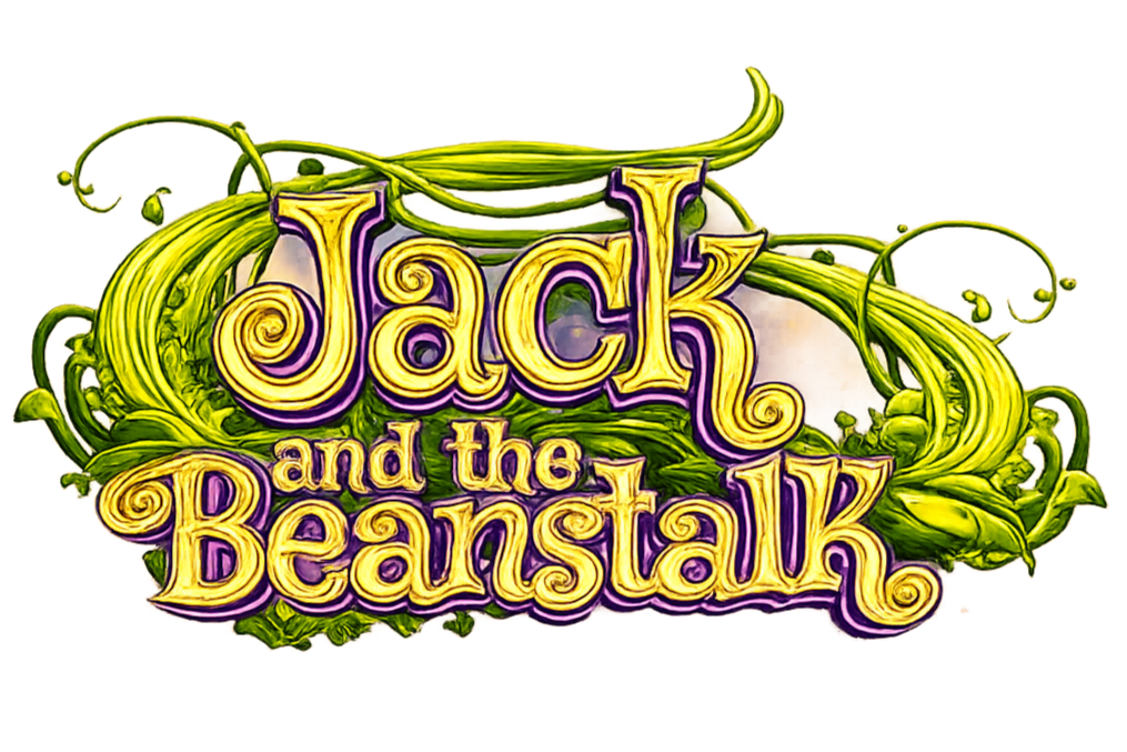 Colorful logo for 'Jack and the Beanstalk' featuring whimsical green vines and purple and yellow stylized text.