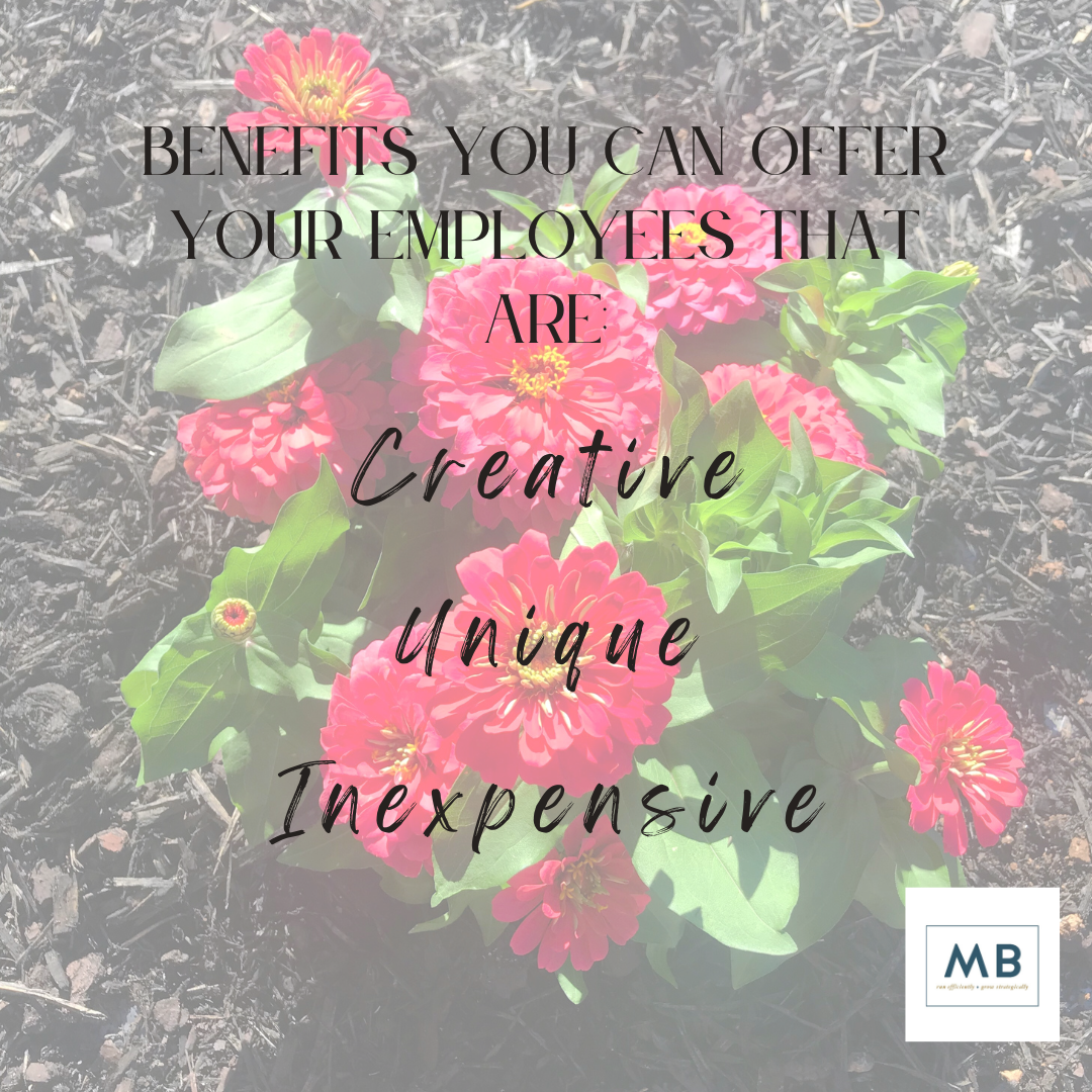 Benefits you can offer your employees that are creative, unique and inexpensive.