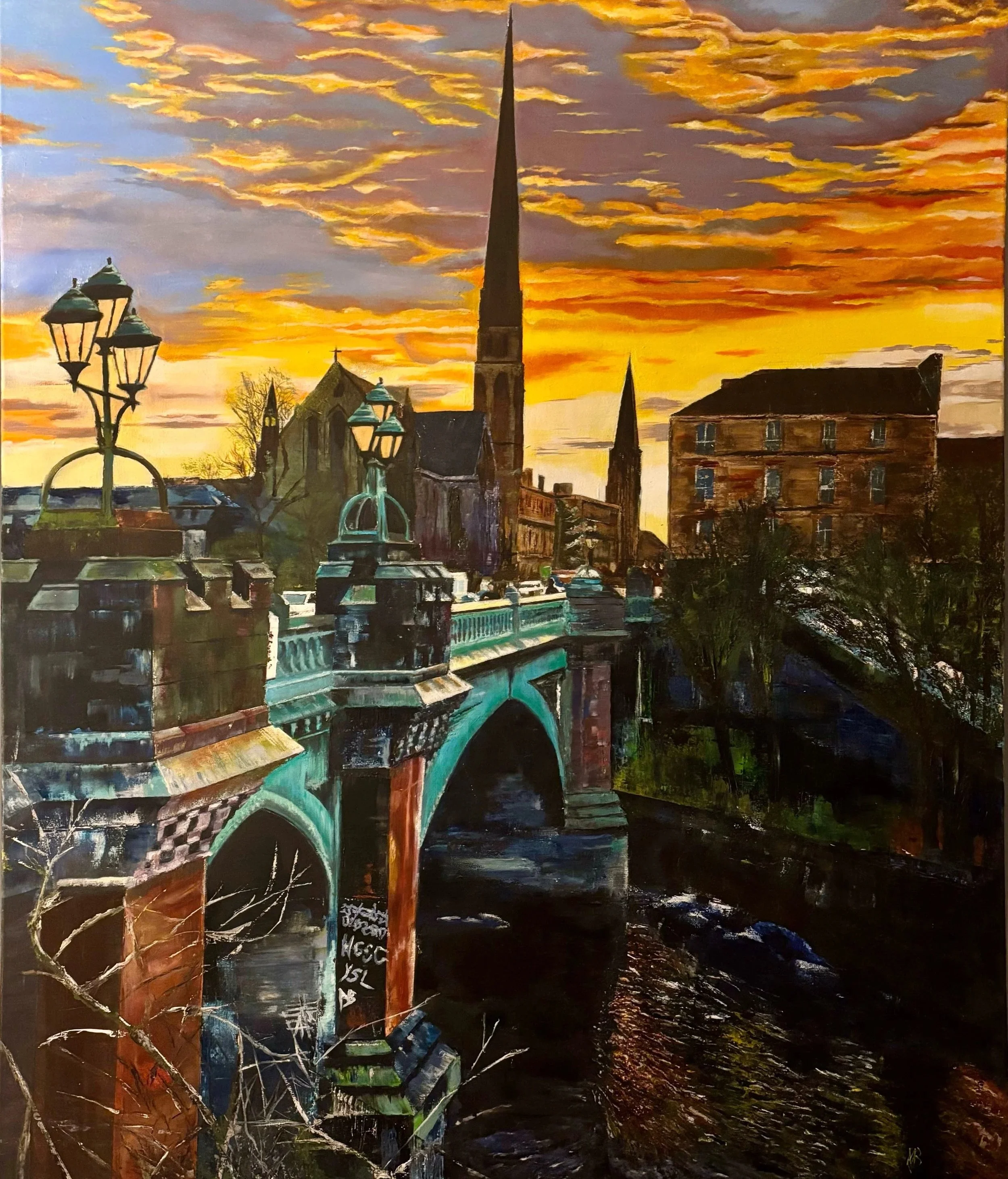 Kelvin Bridge Glory.
Oil on canvas.
100x80cm.
Private collection