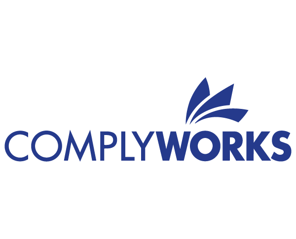 ComplYWorks logo with stylized blue feathers or leaves above the text.
