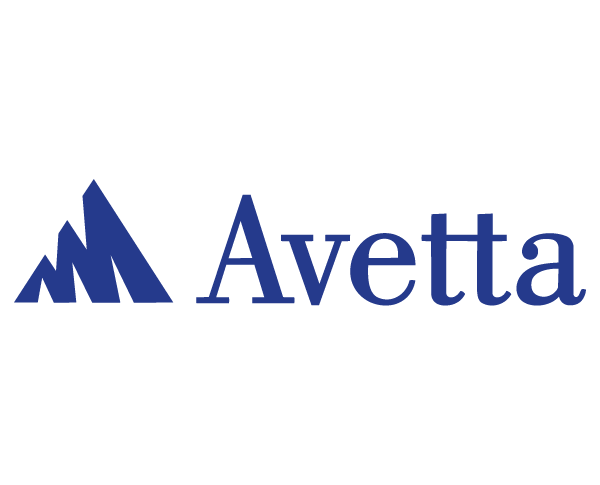 Logo with a stylized mountain symbol and the word "Avetta" in blue.