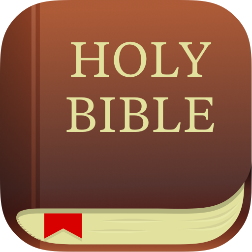 A close-up of a brown leather-bound Holy Bible with a red ribbon bookmark.