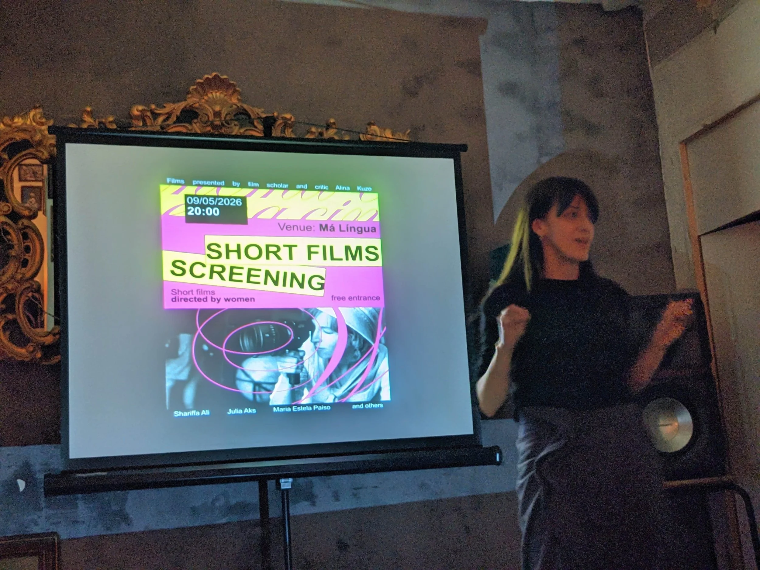 Short film night lisbon alina kuzo presenting 9.05.2026
