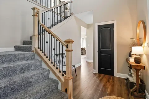New banister install, door paint, and all new trim