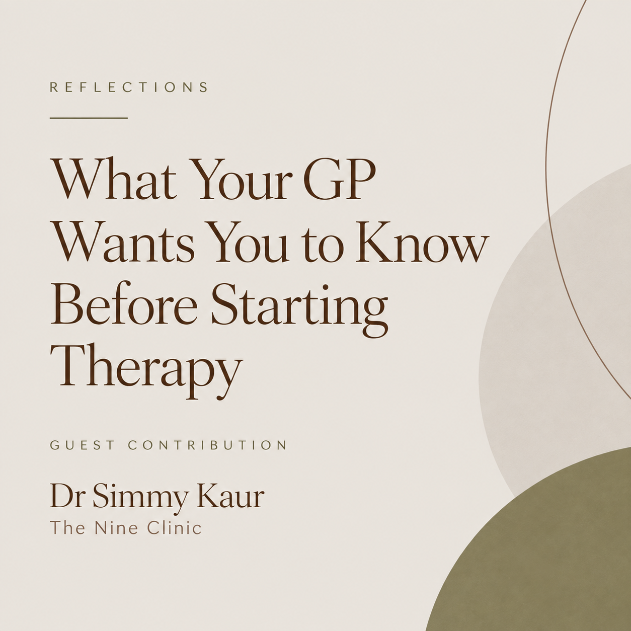 What Your GP Wants You to Know Before Starting Therapy