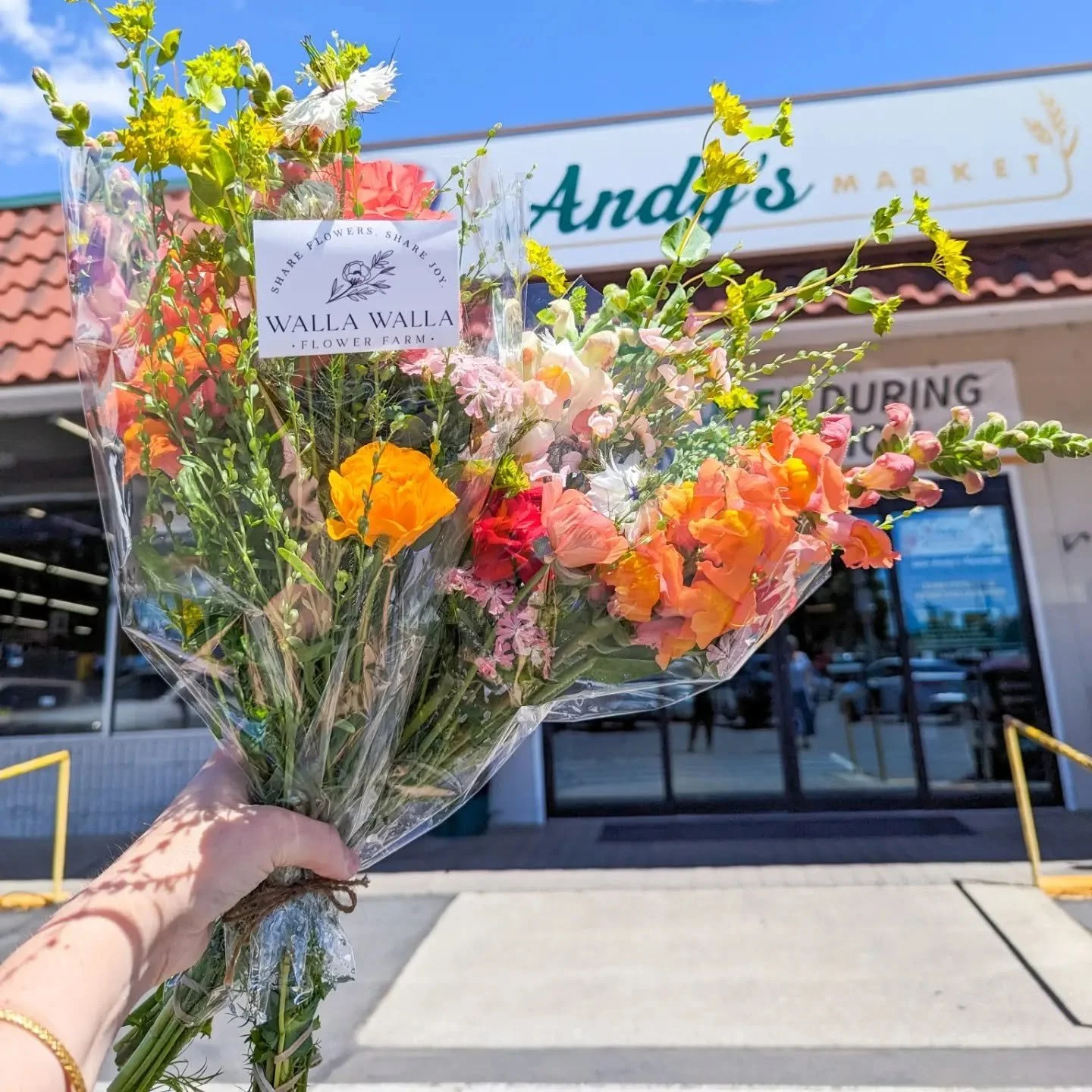 Colorful flower bouquet from Andy's Market.