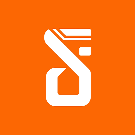 A white stylized medical or scientific symbol on an orange background, resembling a pill or capsule.
