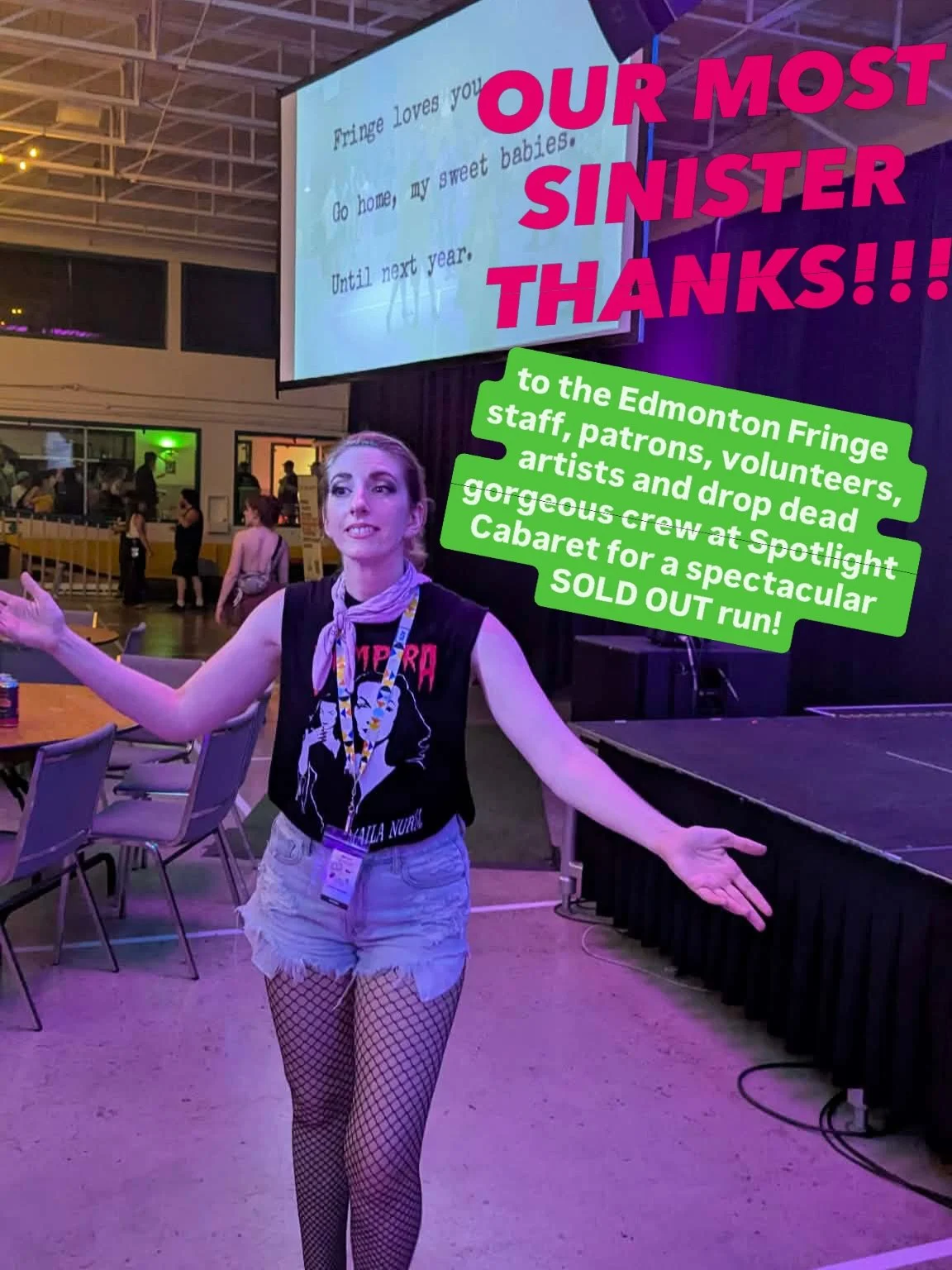 EDMONTON FRINGE! 🎃 My eternal thanks for a completely SOLD OUT run of 10 performances! I'm utterly blown away by the support for our little spook show.

My deepest appreciation for the tireless work of Edmonton Fringe staff, volunteers, technicians,