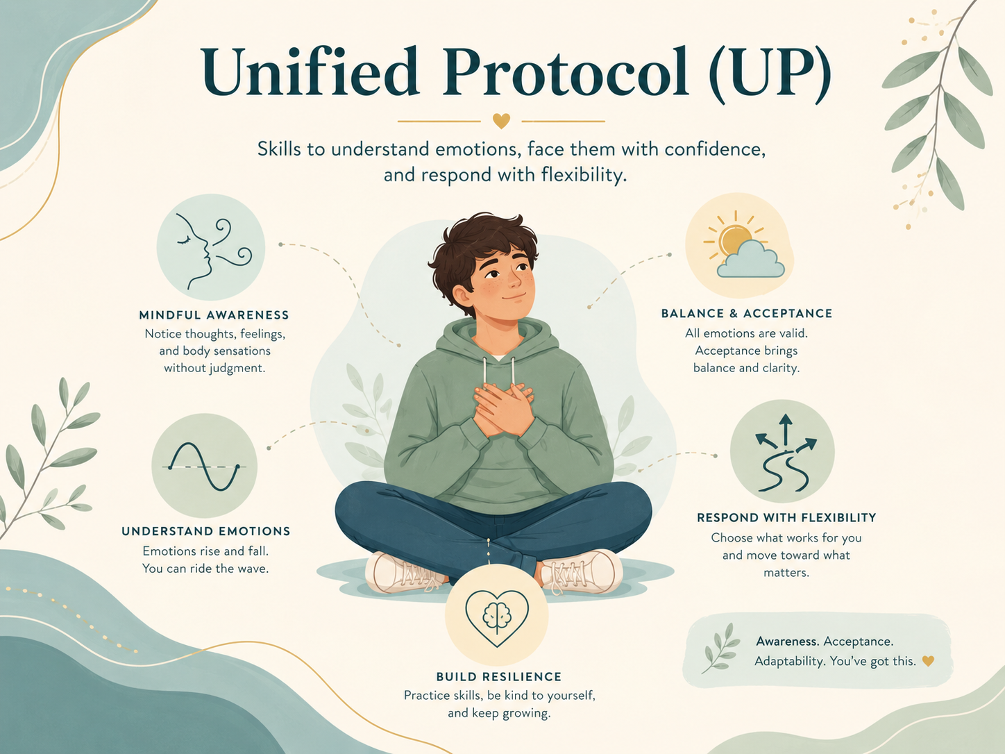 Unified Protocol skills learned from Wayfinder Counseling Therapist in Texas