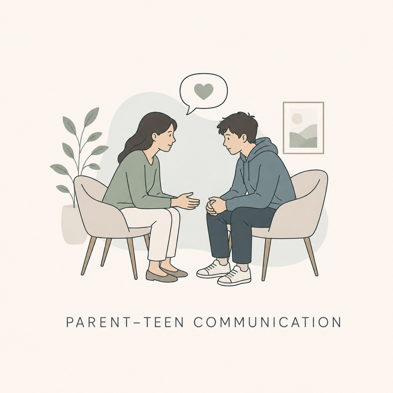 Parent and teen recieving virtual therapy in Texas