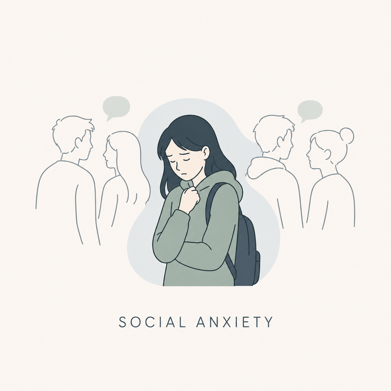 A female experiencing social anxiety and looking for online therapy in Texas