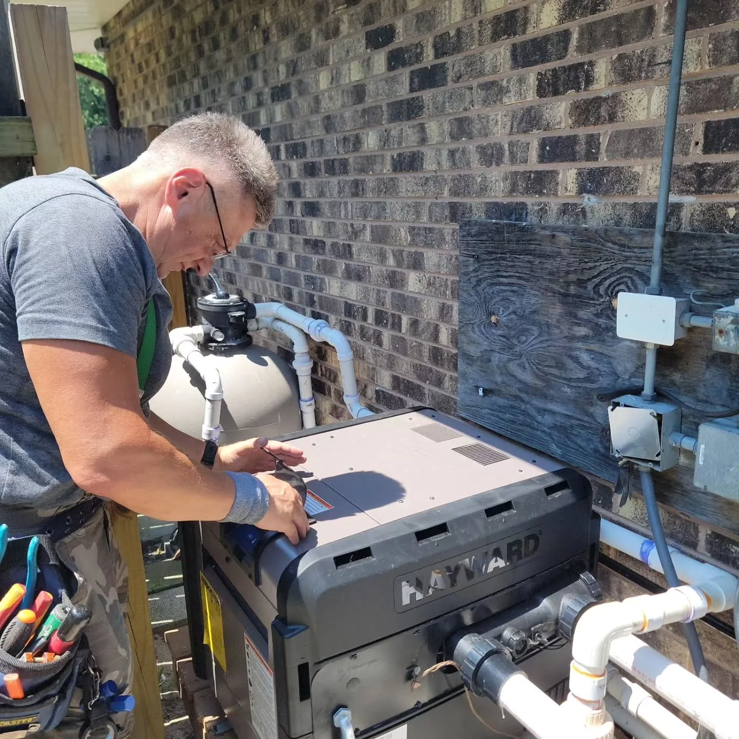 🔥 Heating things up! Our Pool Hero team is installing another pool heater to keep the good times flowing. Ready to upgrade your pool? Give us a call! 630-429-3577