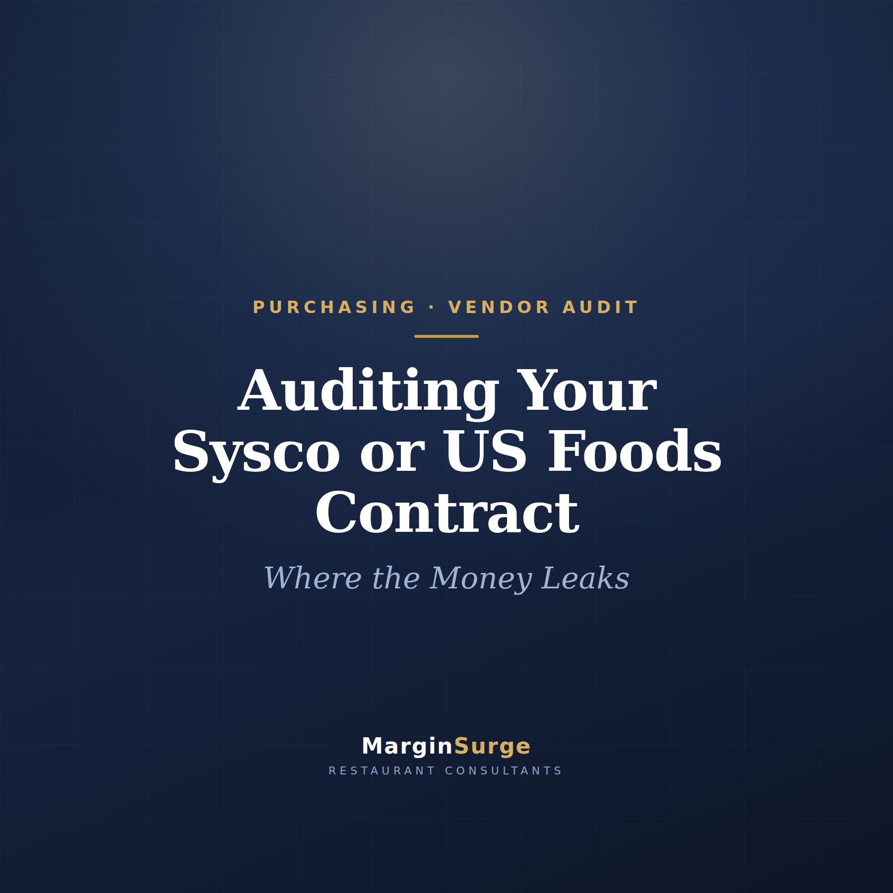 The MarginSurge Guide to Auditing Your Sysco or US Foods Contract