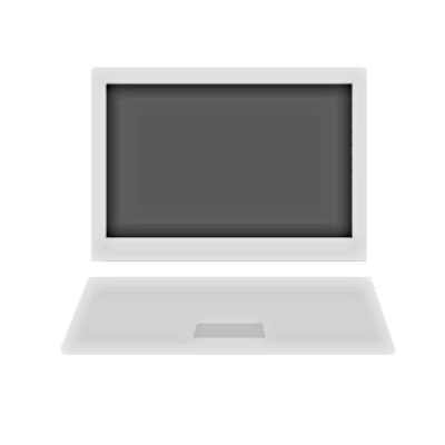 A gray laptop with a blank screen and keyboard on a black background.