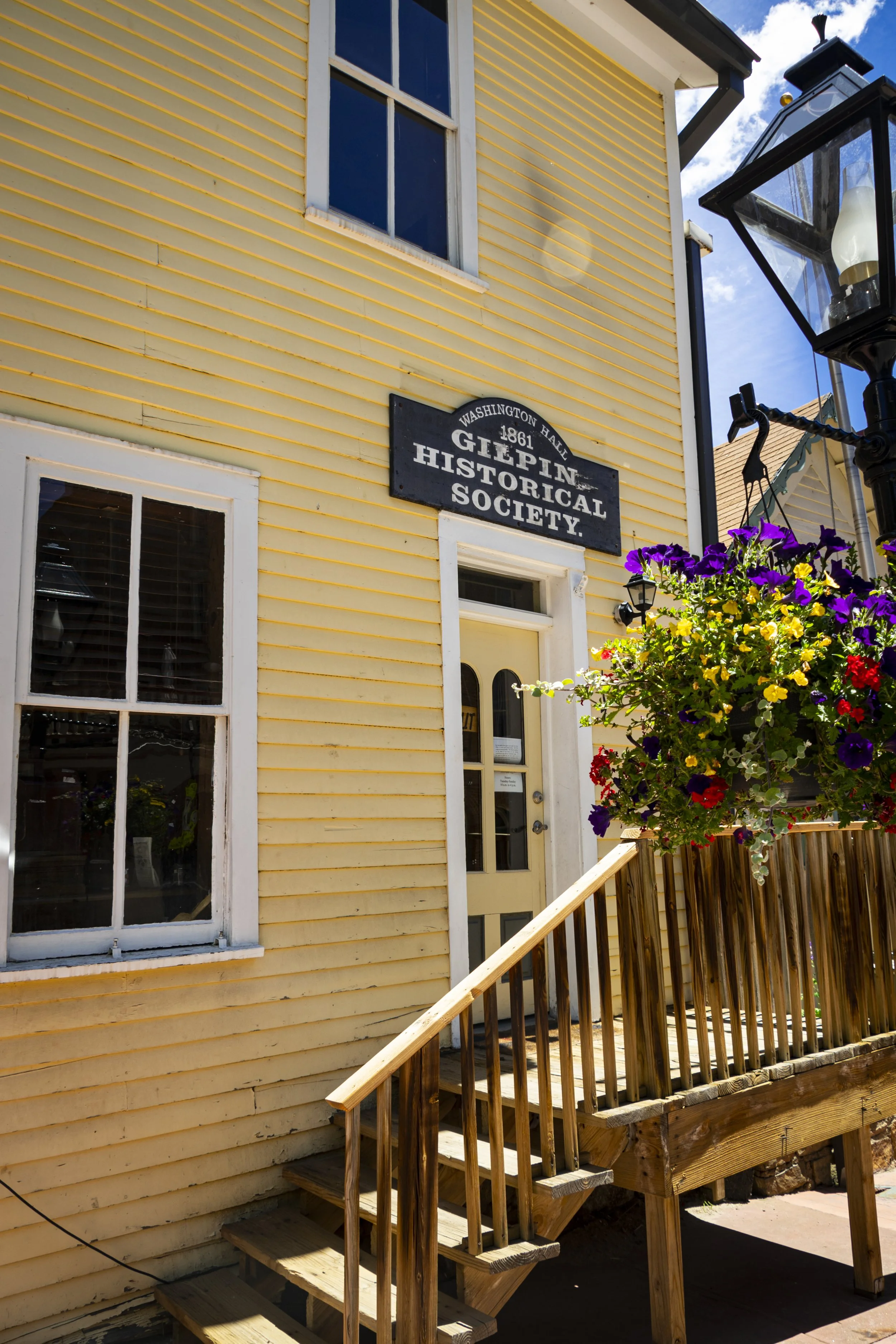 Entrance to the Gilpin Historical Society museum in Central City